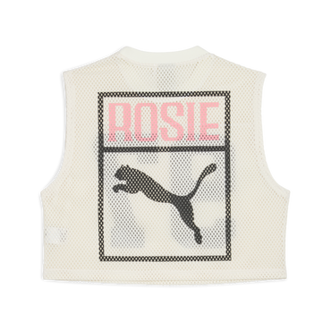 ÁO PUMA X ROSÉ RELAXED MESH TOP - WARM WHITE