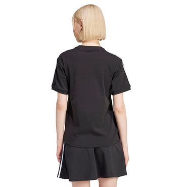 WOMEN'S 3 STRIPE TEE - BLACK