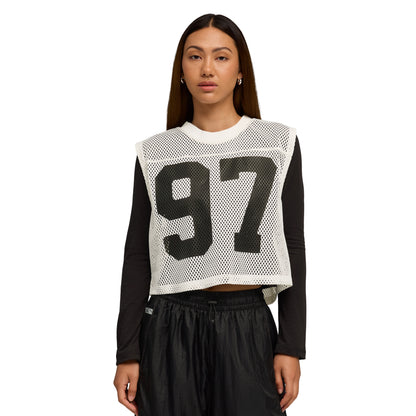 ÁO PUMA X ROSÉ RELAXED MESH TOP - WARM WHITE