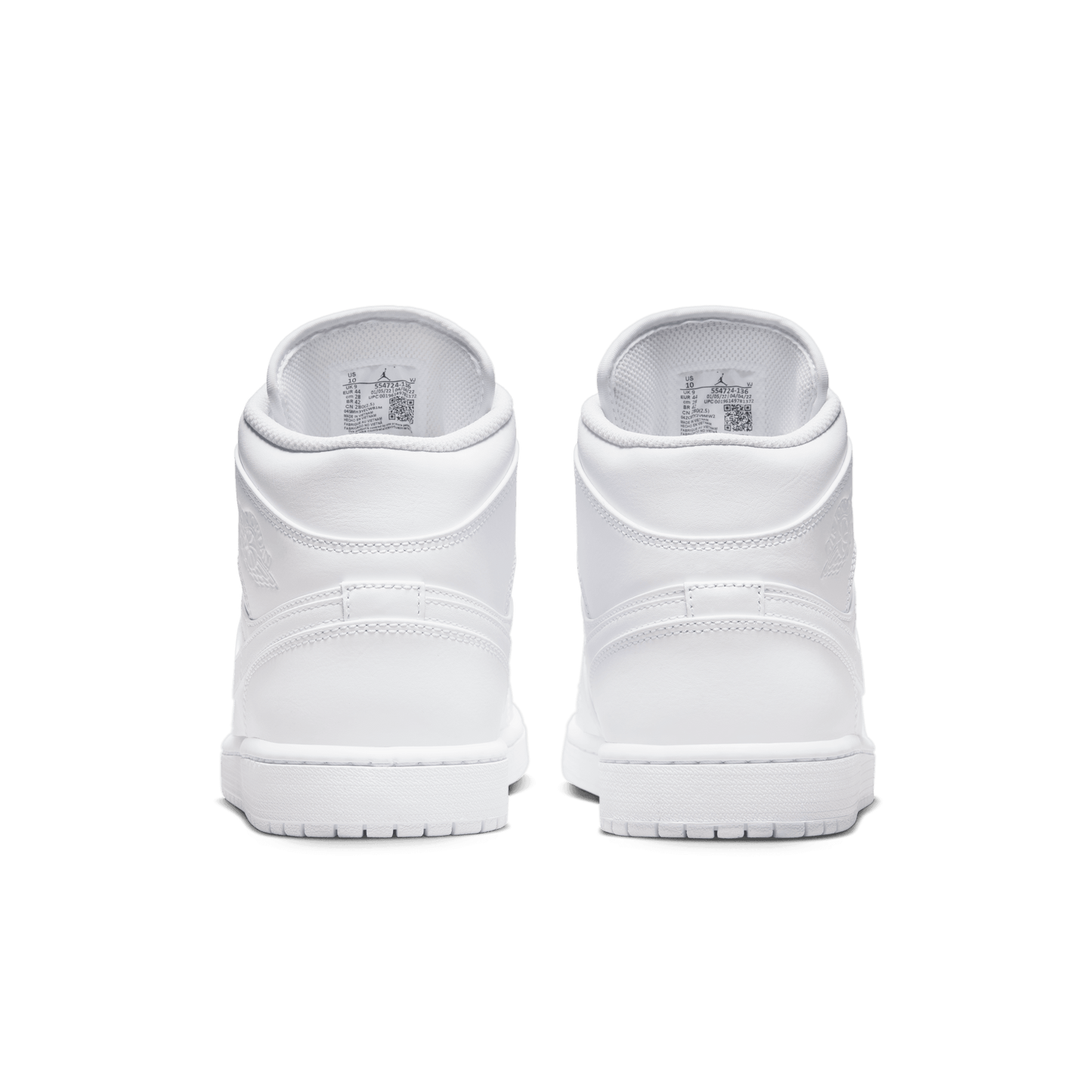 GIÀY AIR JORDAN 1 MID - WHITE/WHITE-WHITE