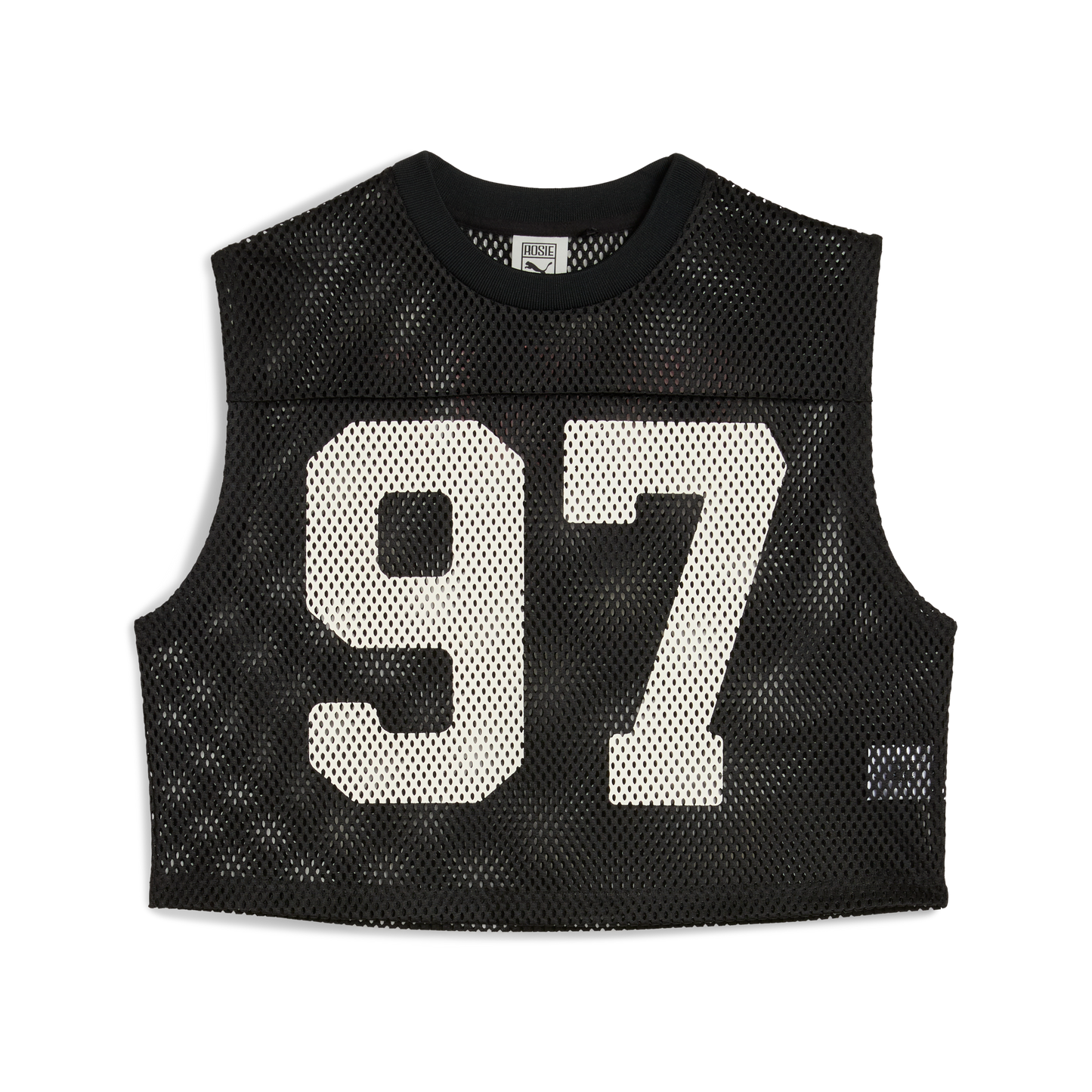 ÁO PUMA X ROSÉ RELAXED MESH TOP - PUMA BLACK