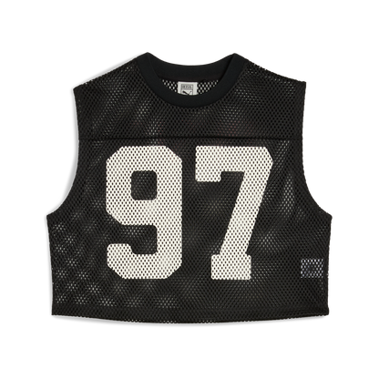 ÁO PUMA X ROSÉ RELAXED MESH TOP - PUMA BLACK