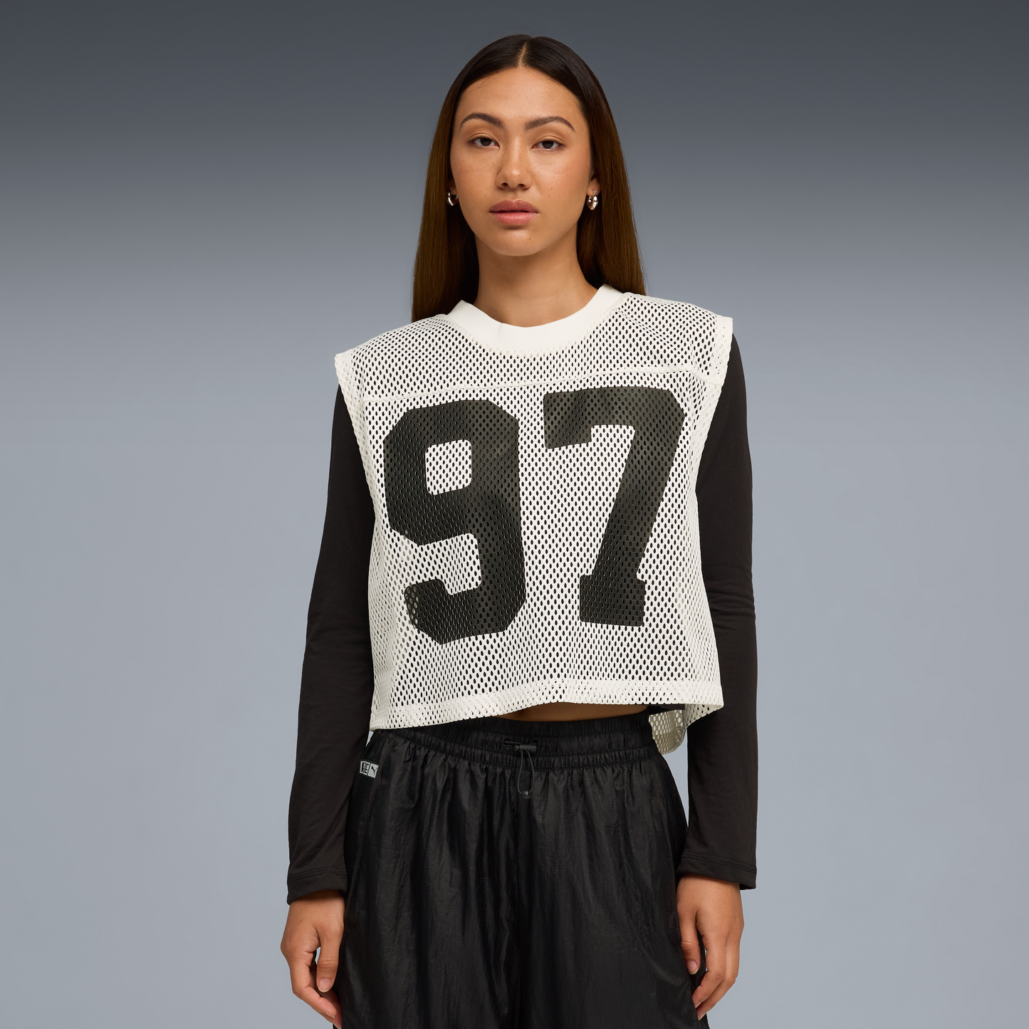 ÁO PUMA X ROSÉ RELAXED MESH TOP - WARM WHITE