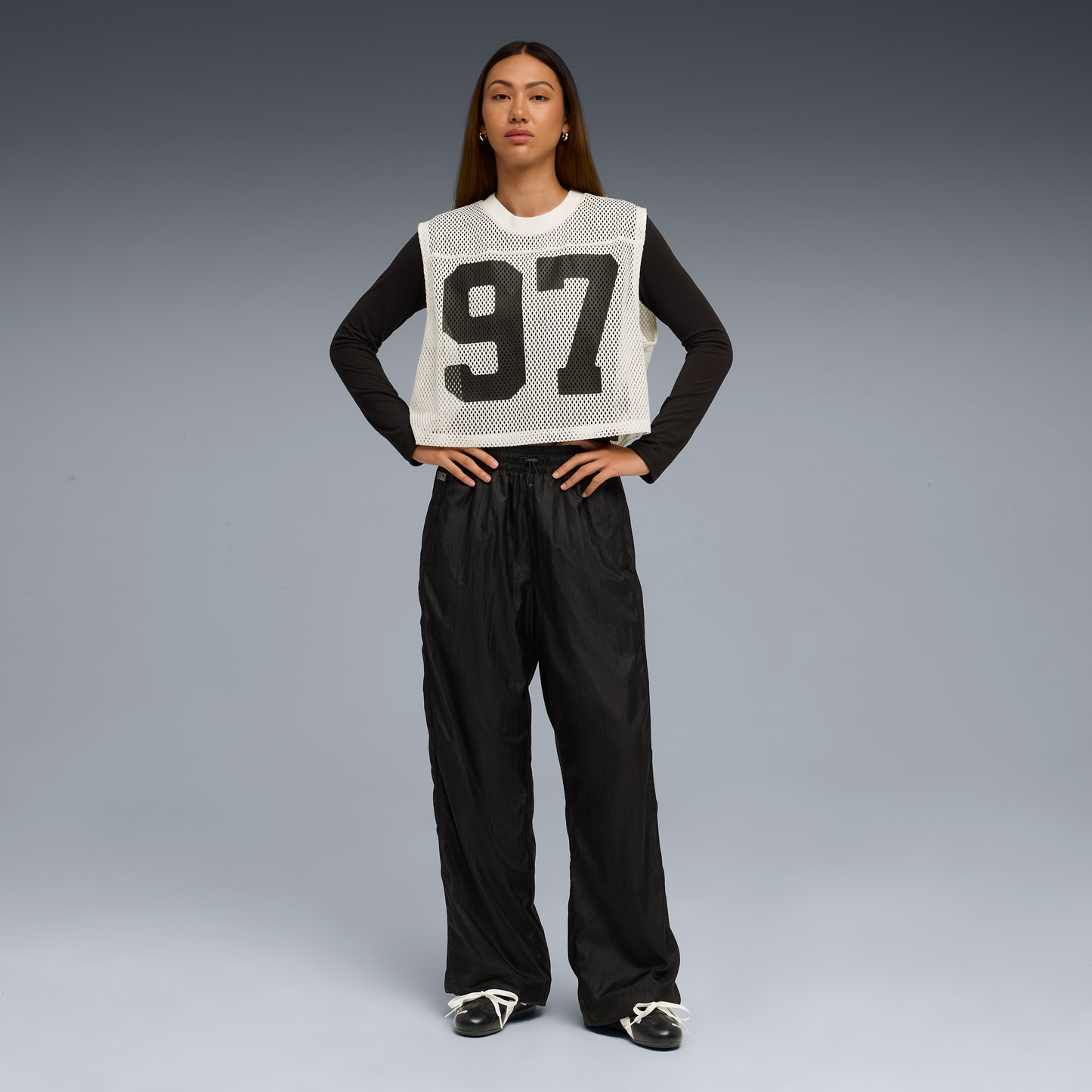 ÁO PUMA X ROSÉ RELAXED MESH TOP - WARM WHITE