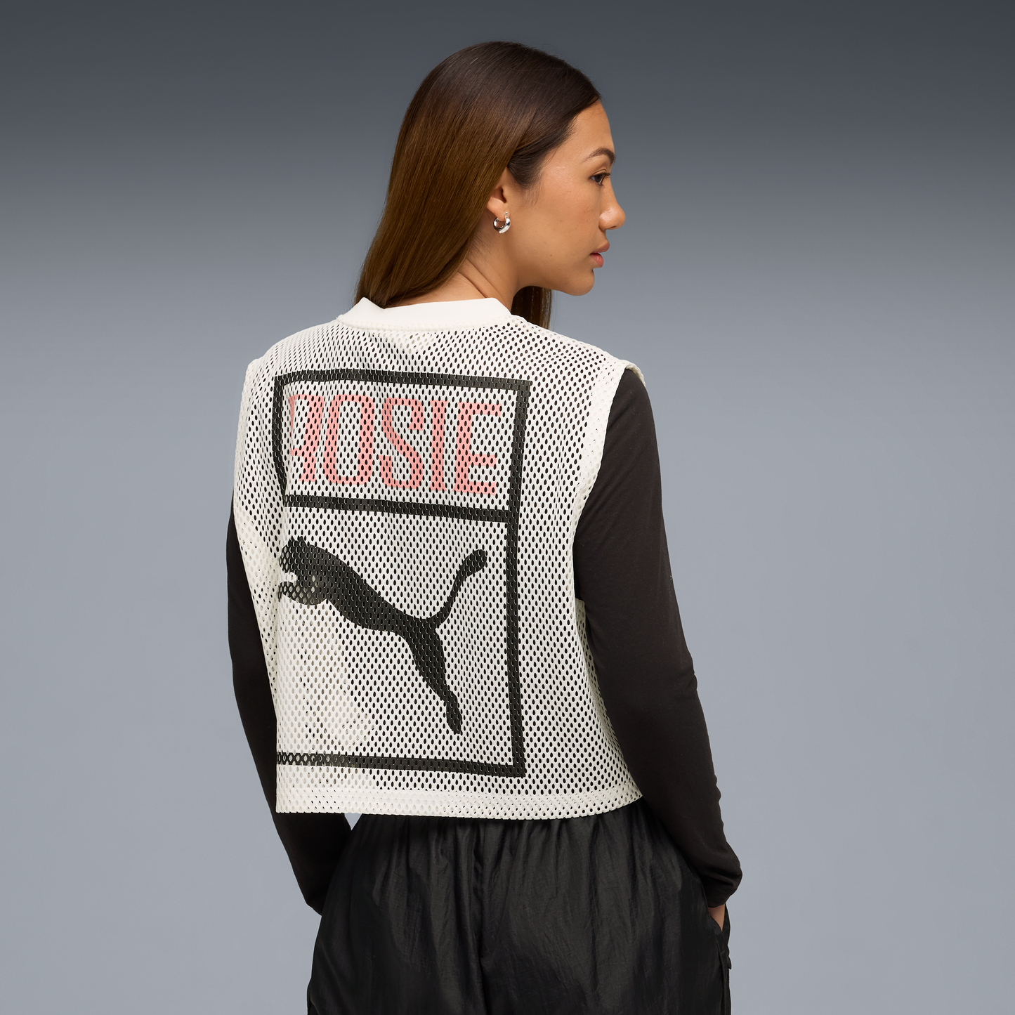 ÁO PUMA X ROSÉ RELAXED MESH TOP - WARM WHITE