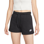 W NSW CLUB FLC MR SHORTS FOR WOMEN - BLACK/WHITE