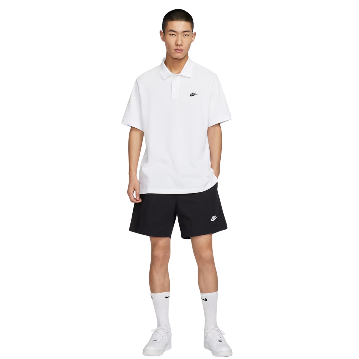 ÁO NIKE AS M NK CLUB SS POLO PIQU - WHITE/BLACK