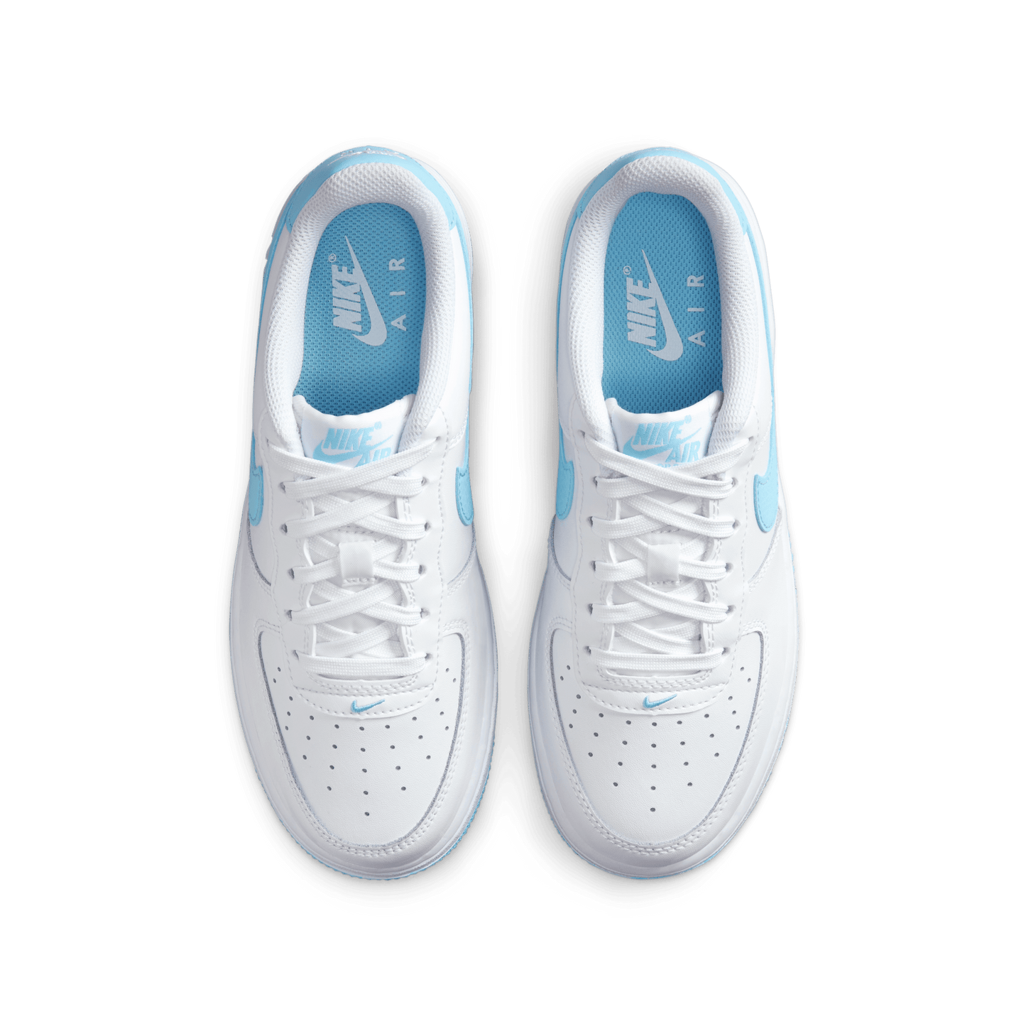 GIÀY AIR FORCE 1 (GS) - WHITE/AQUARIUS BLUE-WHITE