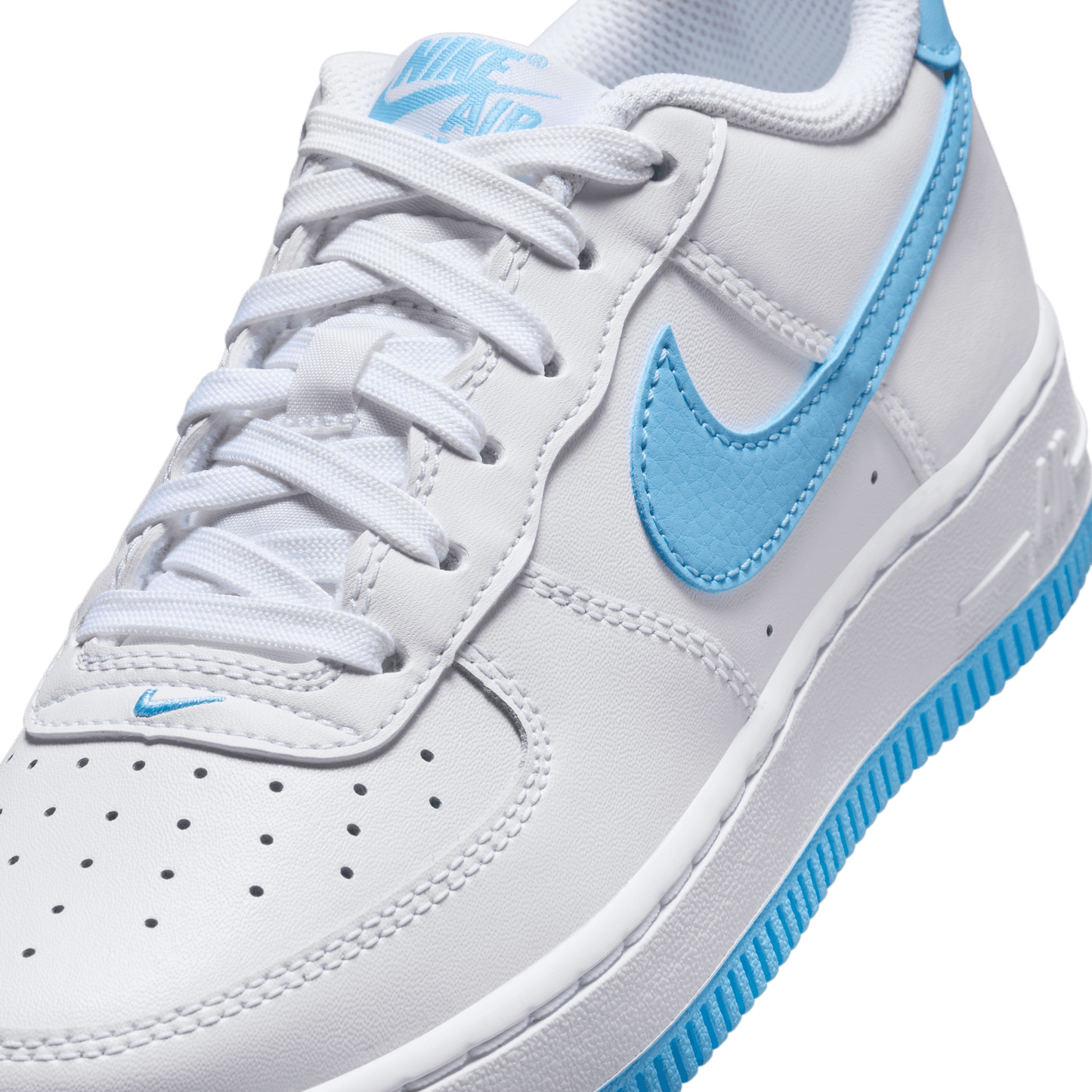 GIÀY AIR FORCE 1 (GS) - WHITE/AQUARIUS BLUE-WHITE