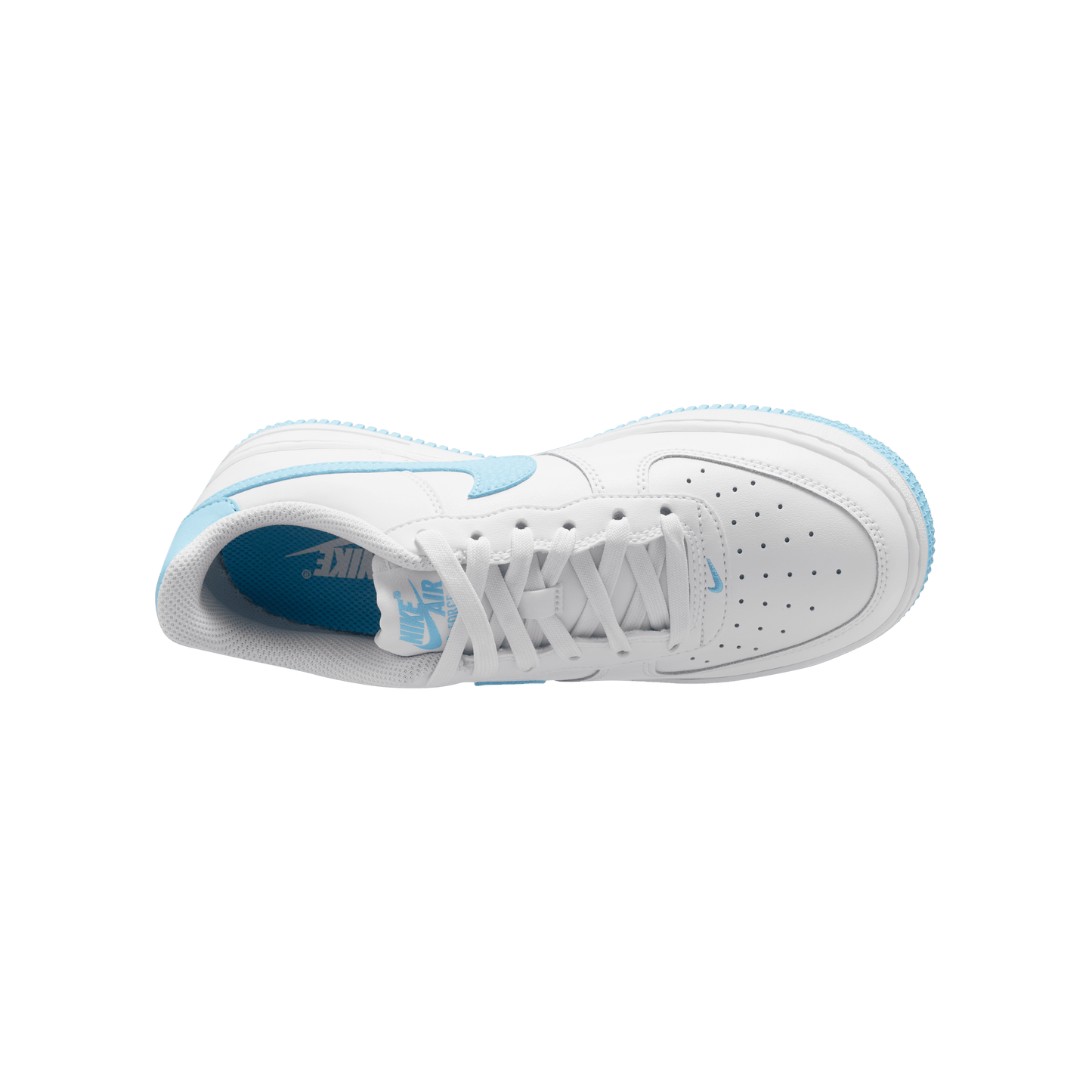 GIÀY AIR FORCE 1 (GS) - WHITE/AQUARIUS BLUE-WHITE