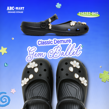 GIÀY CROCS CLASSIC DEMURE GEM BALLET - BLACK
