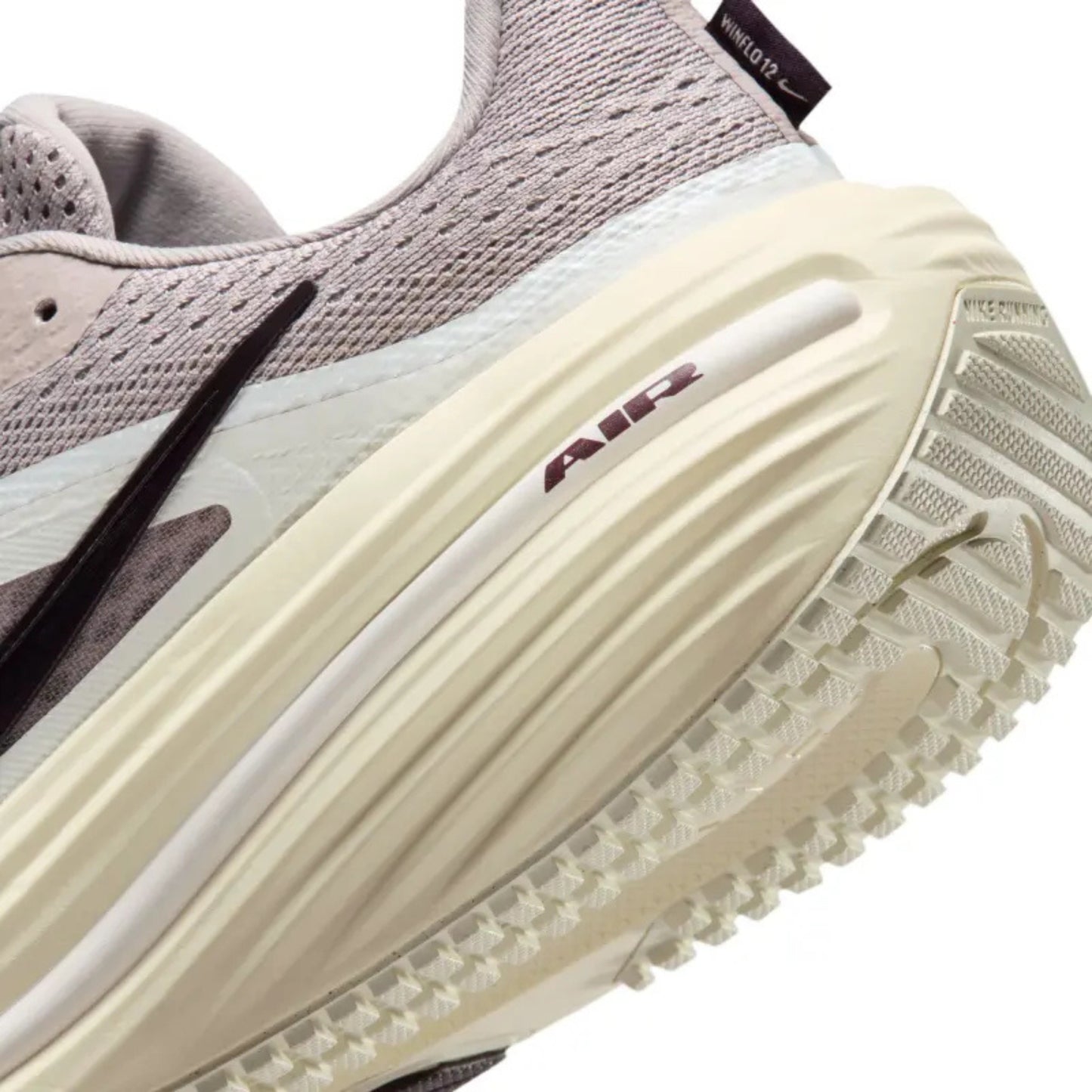 NIKE AIR WINFLO 12 SHOES - COLLEGE GREY/BURGUNDY ASH-COCONUT MILK